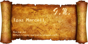 Igaz Marcell névjegykártya